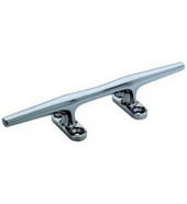 ATTWOOD MARI 66010L3 CLEAT-HOLO BASE 8 For Small Boats And Docks; Hollow Base; 8 Inch Length; Corrosion Resistant; Silver; Stainless Steel; Herreshoff Style; With Four 1/4 Inch Fasteners; Single; Aftermarket Packaging