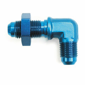 SPEEDFX 560433 -4AN 90 DEGREE BULKHEAD FLARE - BLU 90 Degree; -4AN Bulkhead Flare; Anodized; Blue; Aluminum; Single