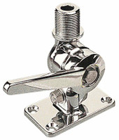 SEA DOG 329300-1 DIE CAST ZINC ADJ ANTENNA BASE 1 Inch - 14 Male Thread; 3-5/8 Inch Length x 2-1/8 Inch Width Base; Dual Swiveling Mount; Adjustable; Chrome Plated Zinc; With Ratchet-Style Handle