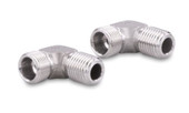 SEASTAR HF6145 FITTING  ELBOW 90 DEG.   2EA. 1/4 Inch NPT x 3/8 Inch Tube; 90 Degree Elbow; Silver; Set Of 2