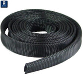 T-H MARINE FLX-75-DP 3/4' FLEXIBLE SLEEVING Used To Protect Wires/ Cables/ Hoses From Dirt/ Abrasion/ Sun; 3/4 Inch Diameter; 100 Foot Length; Black; Braided Flexible Sleeving