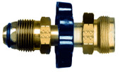 JR PRODUCTS 07-30165 POL-CYLINDER ADAPTER 1 Inch - 20 Male Cylinder Thread x POL (Prest-O-Lite); Use for Attaching Grills And Lanterns To A Standard Gas Cylinder; With Plastic Hand Wheel