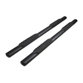 TRAILFX A1554T 4' NERF STR YUKON  TAHOE BLK With Step Pads; 4 Inch Oval Straight; Powder Coated; Black; Steel; Without End Caps; Rocker Panel Mount