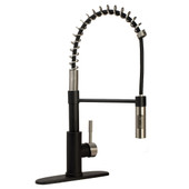 DURA FAUCET DF-MK504SLK-MBSN STREAMLINE COIL PULL-DOWN RV KITCHE Used For Kitchen; Single Piece; Streamline Coil Spring Pull-Down Handle; Matte Black/ Satin Nickel; Ceramic Disc Valve