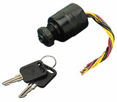 SEA DOG 420383-1 POLY 3-POS KEY SWITCH W/CHOKE Magneto Style; Off-Ignition-Start-Choke Function; With 6 Wire Terminal Electrical Connection; Polypropylene; Short Shaft; With Two Keys
