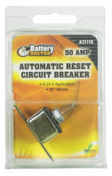 WIRTHCO 31118 ANGLE BRACKT TYPE 1-50AMP 50 Amp; Fits 6 to 24 Volt Application; Automatic Reset; Single; Stud Mounted With Right Angle Bracket