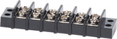 BLUE SEA 2406-BSS TERMINAL BLOCK/IND 6CIRC 20A 6 Circuit; 20 Amps; 300 Volts AC/DC; Screw Terminal; Black; Nickel Plated Brass Bus With Nylon Base; Closed Back Design