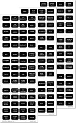 BLUE SEA 7870-BSS LABEL KIT EV SM FORMAT 180 PK For ST Blade Fuse Block; Rectangular; Black With White Letter; Set Of 180