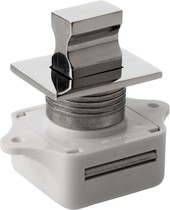 SEA DOG 225310-1 PUSH BUTTON RIM LATCH - SQUARE Push Button Rim Latch; Mortise Mount; 2-1/16 Inch Square Housing; White Sturdy Plastic Housing/ 304 Stainless Steel Knob; Single; With Flat Strike Plate/ 90 Degree Strike Plate