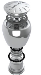 LEWMAR 89700862 POLISHED SS KNOB W/RIM CLAMP Ball-Raced; Silver; Stainless Steel; Bolted/ Clamped; With Rolex Style Lid/ Allen Wrench/ Rim Clamp