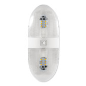 CAMCO 41321 LED DBL DOME LT 320LM CSA Clear Double Light Dome; Two 160 Lumen LED Bulbs; Clear Bulb; With Dome Light Housing/ 2 Dome Covers/ 2 Light Bulbs