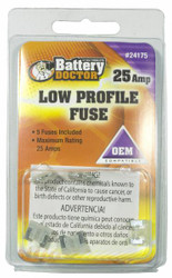 WIRTHCO 24175 MINI-FUSE-25 AMP Low Profile ATM Mini Fuse; 25 Amp; Clear; Pack Of 5