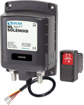 BLUE SEA 7719-BSS SOLENOID ML 24V 24 Volt DC; 500 Amp; Black; With SPDT Remote Control Contura Switch - ON-ON; Silver Alloy Contacts
