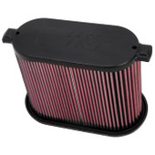 K&N FILTER E-0785 REPLACEMENT AIR FILTER Washable; Red; Cotton Gauze; Oval; 11-3/4 Inch Length x 5-7/8 Inch Width x 9 Inch Height; Black Rubber Top