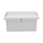 TAYLOR MADE 83550 STOW 'N GO DOCK BOX 20' X 40' X 19' Small; Low Profile; 40 Inch Length x 19 Inch Width x 20 Inch Height; White; Fiberglass; Gas Shock Closure