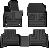 HUSKYLINER 99431 WB FR & 2ND SEAT FLOOR LINER Molded Fit; Raised Ridge; Black; TPO (Thermoplastic Olefin); 3 Piece