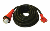 VALTERRA LLC A10-3050EHD 30AM-50AF 25' DETACH RV Power Supply Cord; 30 Amp Male Plug To 50 Amp Female Receptacle; 25 Foot Length; Detachable Female Receptacle With Female Ring; 10 Gauge Wire; 125 Volt/ 3 Conductors; Black; With Red Handle