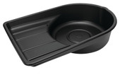 PERFORM TOOL W4072 OVERSIZED DRAIN TUB 7.5 GAL 7-1/2 Gallon; 33 Inch x 22 Inch x 8 Inch; Black; High Density Polyethylene; Without Handle