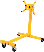 PERFORM TOOL W41025 1000 LB ENGINE STAND Securely Holds Most Foreign And Domestic Engine Blocks; 4 Leg Roller With 360 Degree Rotating Head; 1000 Pound Weight Capacity; Yellow; Tubular Steel