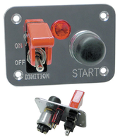 WIRTHCO 20280 POLISHED ALUMINUM START/I With Toggle Switch With Cover And Starter Button; Red Indicator Light; Without Fuse; Chrome; Polished Aluminum; 4 Mounting Holes