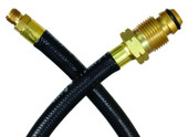 JR PRODUCTS 07-30615 1/4' OEM PIGTAIL POL  15' 1/4 Inch Inside Diameter Rubber Pigtail Hose; Prest-O-Lite (POL) End x 1/4 Inch Inverted Flare; 15 Inch Length; UL/ CSA Approved