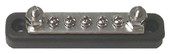 SIERRAMARINE FS46100 BUS BAR Flat Strip; 5 Screw Terminal/ 2 Stud Terminal; 150 Ampere; Without Insulated Cover; 4.13 Inch Length x 3/4 Inch Width x 1.44 Inch Height; Tin Plated Copper Bus
