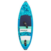 AIRHEAD AHWS-F06 SPECTRUM WAKESURF BOARD 63 Inch Length x 20-1/2 Center Inch Width; With Diamond Cut EVA Traction Pad/ Kick Stop and Arch Bar; With Foot Straps; Blue/ Black and White; Fiberglass; With 3 Surf Fins