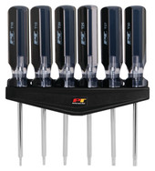 PERFORM TOOL W80006 SCREWDRIVER SET Star; T10/ T15/ T20/ T25/ T27/ T30 Star; Chrome Vanadium Steel; Magnetic Tips; With Rack; 6 Pieces