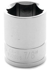 PERFORM TOOL W32028 SOCKET 7/8 1/2 Inch Drive; 7/8 Inch; Standard; 6 Point; Polished Nickel Chrome Plated; Vanadium Alloy Steel; Single