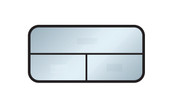 LIPPERT COMP V000341821 3000 SVSE 42 X 36 X 17 G20 TP BK W/ 3000 Series Single Vent/ Side Exit; Street Use; Glass; Adhesive Bonded Installation; 42 Inch x 36 Inch x 17 Inch; G20 Tint; Black Frame
