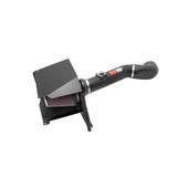 K&N FILTER 77-3076KTK INTK KIT 12 SIERRA 6.0 Textured Black Aluminum Tube; Red Cotton Gauze Filter; With Heat Shield/ Mounting Hardware