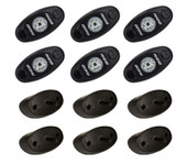 RIGID IND 400263 ROCK LIGHT RED /6 Underbody Mount; LED; Red Light; Clear Lens; 24 Watts; With 6 Light Pods/ Wiring Harness/ Switch/ Mounting Hardware