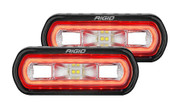 RIGID IND 53122 SR-L SERIES SPRDR RED HALO /2 Surface Mount; 14 Watts; 1452 Raw Lumens; 1 Amp Draw; Set Of 2; White 120 Degree Scene Light Beam/ Red Halo; Black Oval Housing; LED Scene Light/ Halo
