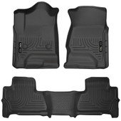 HUSKYLINER 99211 W.B.SUB/YUKON 4PC BLK2015 Molded Fit; Smooth Arcing Ribs/ Raised Heel Pad; Black; Rubber; 3 Piece