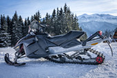 CARVER 1001S-02 SNOWMOBILE COVER - SMALL SD- FRONT For Traveling And Storage; Does Not Cover Skis; Small; Fits 129 To 141 Inch Length; Black; Sun-Dura ?« Polyester; With Three Heavy Duty Tie-Down Straps