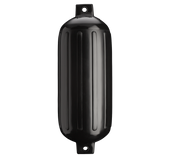 POLYFORM 71-201-180 11' X 30' TWIN EYE FENDER Ribbed; Cylinder; 11 Inch Diameter x 30 Inch Length For 35 Feet To 40 Feet Boat; Twin Eye Design; Black; PVC; Single
