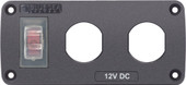BLUE SEA 4364-BSS PANEL ACC H2O 2 SOCKET BLANK With 1 Rocker Switch; 1 Positions; 12 Volt DC; Polycarbonate/ ABS; With 1 Circuit Breaker; Two Blank Socket