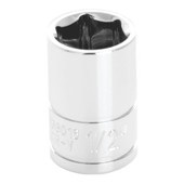 PERFORM TOOL W38016 SOCKET 1/2 3/8 Inch Drive; 1/2 Inch; Standard; 6 Point; Polished Nickel Chrome Plated; Vanadium Alloy Steel; Single