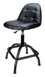PERFORM TOOL W85031 HIGH BACK PNEUMATIC SHOP STOOL Pneumatic Action Synthetic Leather Foam Padded Seat; 360 Degree Swivel; 330 Pound Weight Capacity