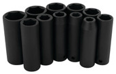 PERFORM TOOL M590DB SOCKET SET 1/2 Inch Drive; Standard; Deep Impact; Black/ Chrome Vanadium Steel; With Size Of 3/8 Inch/ 7/16 Inch/ 1/2 Inch/ 9/16 Inch/ 5/8 Inch/ 11/16 Inch/ 3/4 Inch/ 13/16 Inch/ 7/8 Inch/ 15/16 Inch/ 1 Inch; Set Of 11