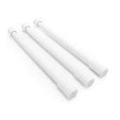 CAMCO 44063 RV CUPBOARD BARS 3/PACK Spring Loaded Bar Style; Bar Extends From 10 Inch Length to 17 Inch Length; White Plastic; With English/ French Language Packaging