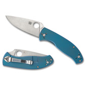Spyderco Tenacious, Folding Knife, 3.35" Drop Point Blade,  8Cr13MoV Blade Steel, 7.74" Overall Length, R.I.L. Lock, Satin Finish, Silver Blade, Blue Titanium Handle C122TIBLP Spyderco Tenacious, Folding Knife, 3.35" Drop Point Blade,  8Cr13MoV Blade Steel, 7.74" Overall Length, R.I.L. Lock, Satin Finish, Silver Blade, Blue Titanium Handle C122TIBLP