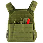 NcSTAR Laser Cut Plate Carrier, Green, Size Medium-2XL, Laser Cut MOLLE Slots, Kangaroo Pouch, Fits 10"x12" Hard Plates CVLCPC3050G