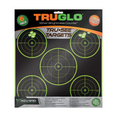 TRUGLO Tru-See, Target, 12"X12", 5-Bullseye, Green, Self-adhesive, 6 Targets TG-TG11A6