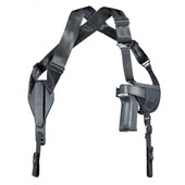 Uncle Mike's Horizontal Shoulder Holster, Size 15, Fits Medium Auto With 3.75" Barrel, Ambidextrous, Black 87150