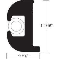 TACO Flex Vinyl Rub Rail Kit - Black w\/White Insert - 50' - 1-1\/16" x 11\/16"