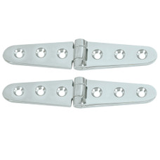Whitecap Strap Hinge - CP\/Brass - 6" x 1-1\/8" - Pair