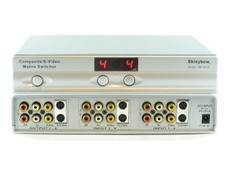 4x2 4:2 Composite RCA S-Video + Stereo Audio Matrix Switcher with Remote SB-5450