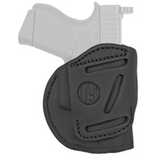 1791 Gunleather 4 Way Holster, IWB/OWB Belt Holster, Size 3, Left Hand, Stealth Black, Leather 4WH-3-SBL-L