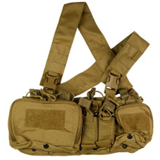 Haley Strategic Partners D3CR-H, Chest Rig, Supports .308 Platforms, Nylon Construction, Coyote Brown, Includes (4) Rifle Magazine Pouches, (2) Pistol Pouches, (1) Large Pouch, (1) Small Pouch & X-Harness D3CRH-1-1-COY